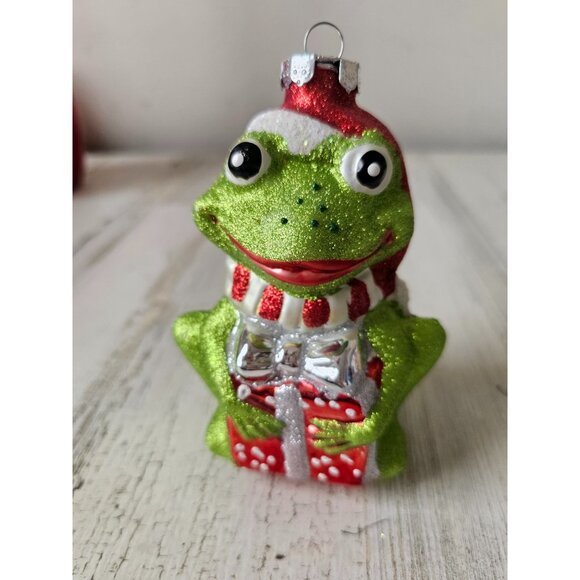 Rauch glitter frog toad ornament present sparkle Xmas green - Picture 1 of 8